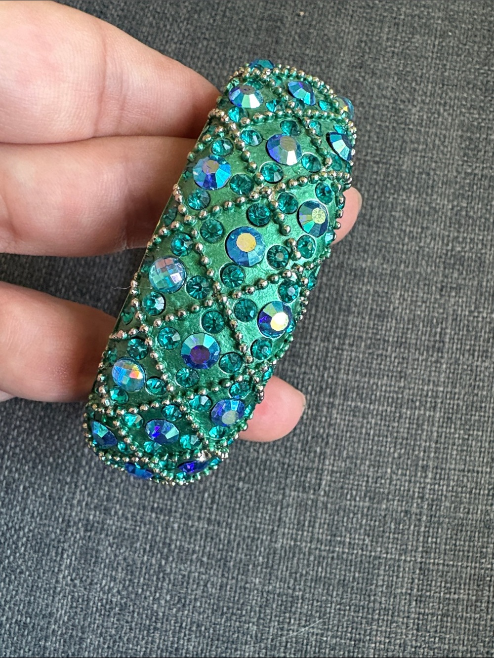 Gorgeous Emerald Crystal Statement Cuff Bracelet